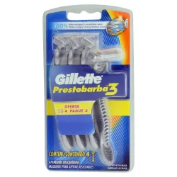 Aparelho De Barbear Gillette Lv4 Pg3 C/ 3 Laminas Masc