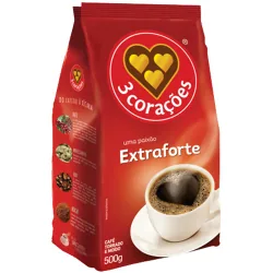 Café Moído 3 Corações Stand Up 500g Extra Forte