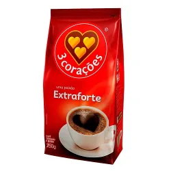 Café Moído 3 Corações Stand Up 250g Extra Forte