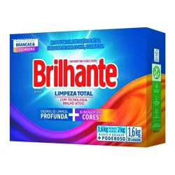 Lava Roupas Em Pó Brilhante Caixa 1,6kg Limpeza Total