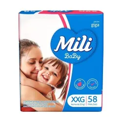 Fralda Descartável Mili Giga Xxg Com 58 Unid