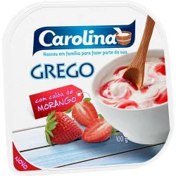 Iogurte Grego Carolina Pt 90g Calda De Morango